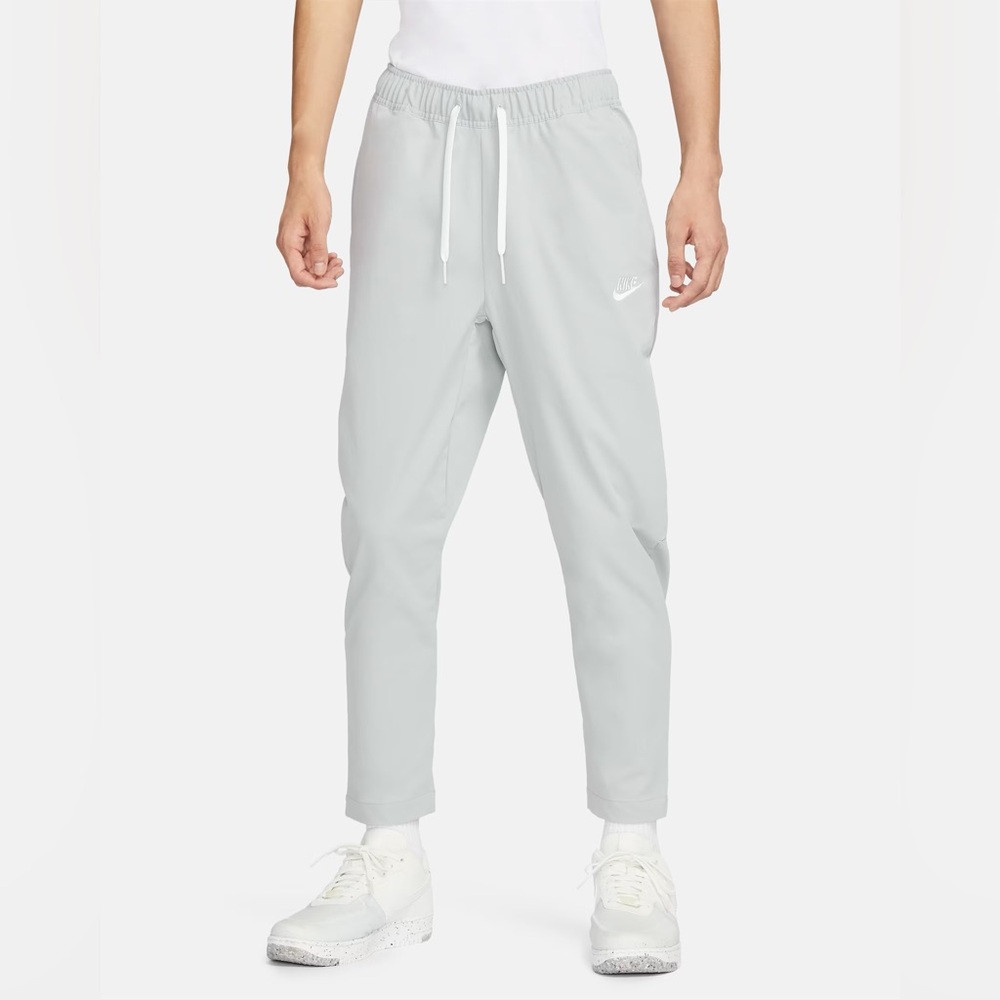 Nike Club Men’s Woven Taper Leg Pants Light Smoke Grey / White Size XL X Large